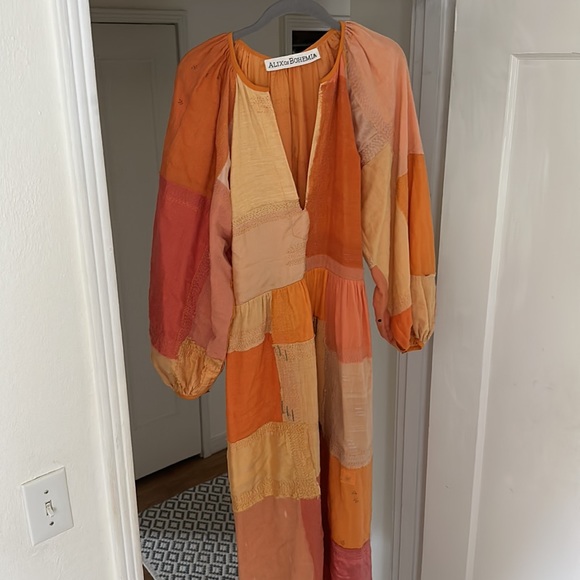ALIX of Bohemia dress shades of yellow orange vintage saris CELESTE - Picture 3 of 11